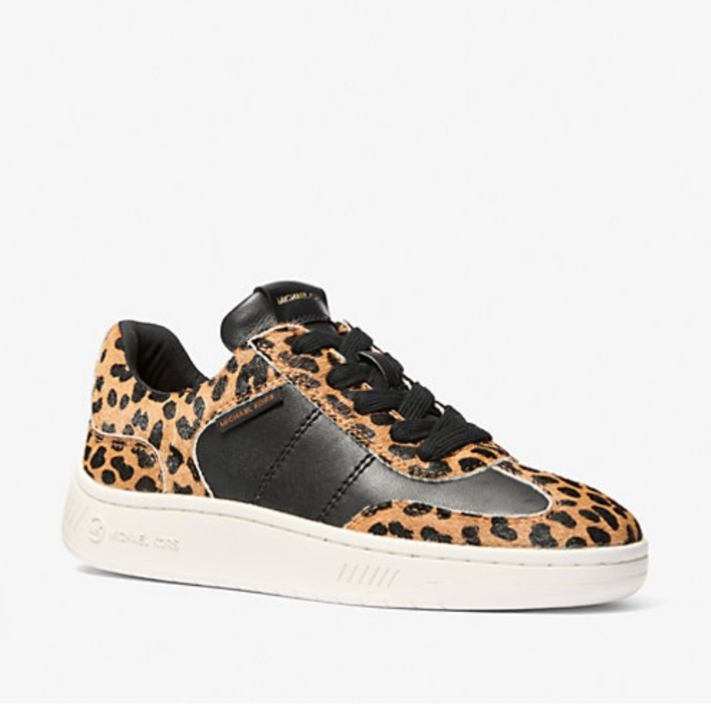 Michael Kors Animal Print Sneakers 100% LEATHER,7.5 size.
